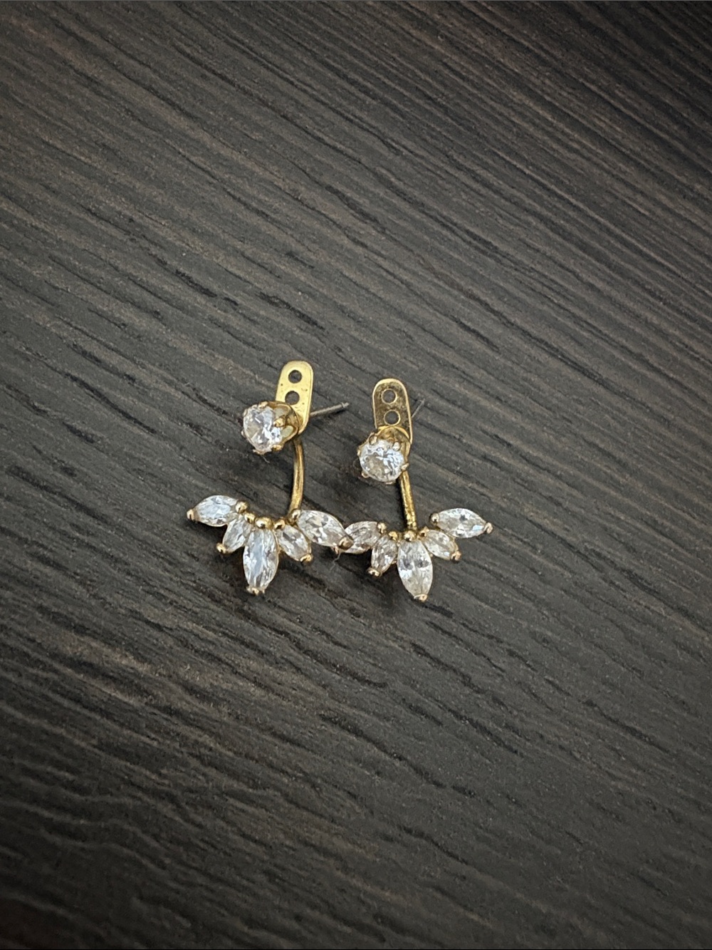 Shashi Gold-Tone Crystal Drop Ear Jackets - Clear
